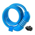 thumbnail image 3 of Cerradura de bicicleta con contraseña, protección de combinaciones reiniciables, 120cm, cerradura de códigos de 4 dígitos para puerta de motocicleta, Azul, 3 of 8