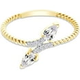 thumbnail image 2 of Gems Jewels 14K Yellow Gold Plated 1.40Ct Pear Cut White Diamond Wedding Engagement Rope Ring 925 Sterling Silver For Women's -8.5, 2 of 4