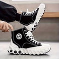 thumbnail image 3 of [High Top Shoes] Explosive High Top Shoes for Spring and Summer 2025 | New Height Increasing Thick Soled with Wavy Sole, Classic Black Sports Canvas Shoes for Men | AOPLUS Brand, Mid Top, Fit, 3 of 11