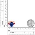 thumbnail image 3 of Gem Stone King 11.06 Ct Blue Created Sapphire Red Created Ruby 18K Rose Gold Plated Silver Ring (Size 8), 3 of 5
