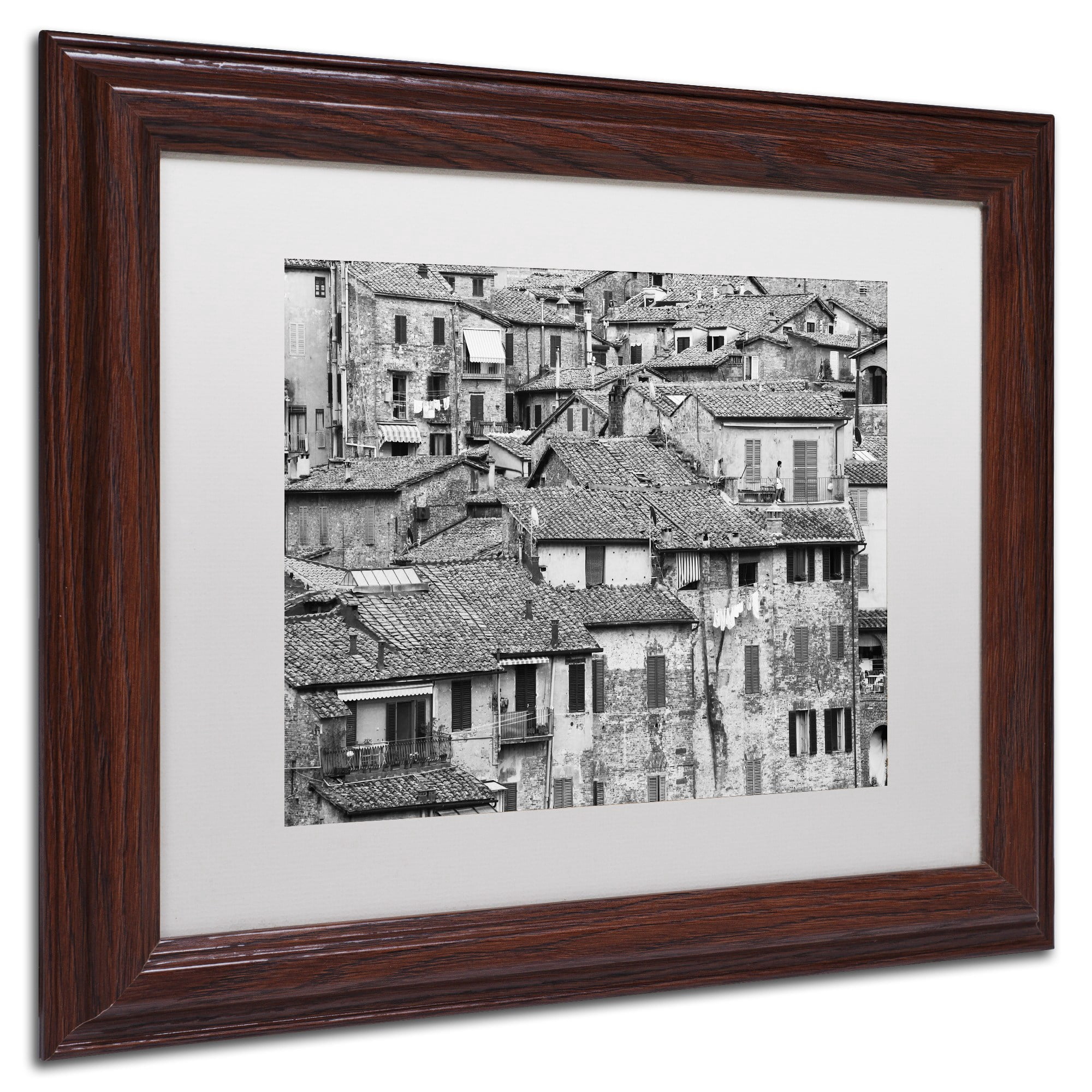 Trademark Fine Art "San Gimignano Texture" Canvas Art by Moises Levy White Matte, Wood Frame