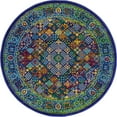thumbnail image 2 of Rugs.com Calypso Collection Rug – 5 Ft Round Navy Blue Medium Rug Perfect For Kitchens, Dining Rooms, 2 of 8