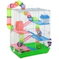 thumbnail image 3 of PawHut 18" 5-Tier Hamster Cage with Wheel and Water Bottle, Green, 3 of 10
