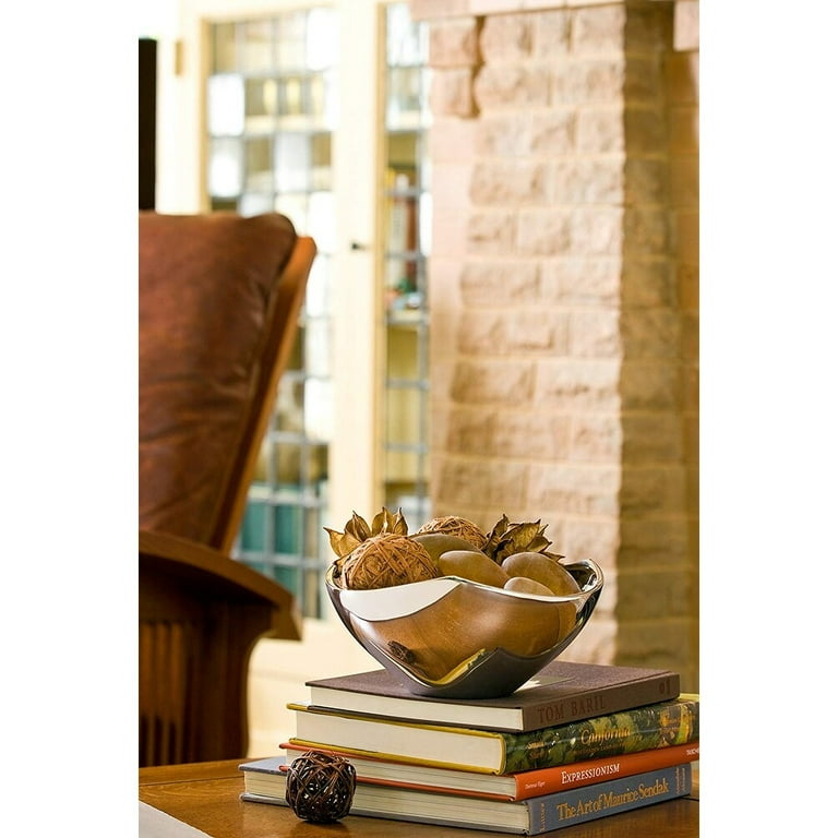 Nambe Curved Polished Metal Elegant Rim Tri Corner Serving