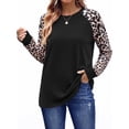 thumbnail image 4 of SPROUTOP Color Block Sweatshirts for Women Raglan Long Sleeve Shirts Casual Crewneck Printed Pullover Tunic Tops, 4 of 11