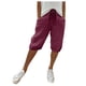 thumbnail image 1 of Pantalones capri elásticos para mujer - Pantalones informales con bolsillos grandes - Tejido suave de terciopelo dorado - Cintura alta - Tallas S-XXL - Lavado a mano/a máquina, 1 of 5
