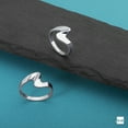 thumbnail image 4 of Amberta Solid 925 Sterling Silver Wave Ring for Women | Ocean Wave Ring Sterling Silver | Silver Wavy Ring | Silver Stackable Rings for Women: Twisted Wave Ring Size 7.5, 4 of 6