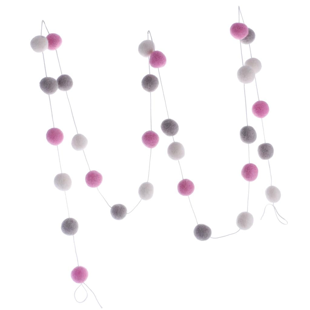 FVDPWYE 2pcs Handmade Wool Felt Ball Pom Pom Nursery Holiday Wall Hanging Decoration