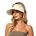 thumbnail image 5 of HONHUZH Summer Hats Womens Foldable Golf Sun Visor Hat UPF 50 Wide Brim Adjustable Summer Beach Cap, 5 of 7