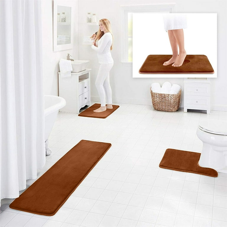 1pc Bathroom Non-slip Soft Mat With Water Absorption Function,silicone Toilet  Mat, Living Room Door Mat(random Color)