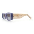 thumbnail image 6 of Womens Beveled Rectangle Mod Thick Plastic Fashion Sunglasses Purple - Smoke, 6 of 8