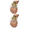 thumbnail image 3 of Bearachild elástica única con materiales para ocasiones especiales Ramillete de muñeca de rosa satinada hecho a mano N22 oro claro N22 oro claro 2Conjunto, 3 of 6