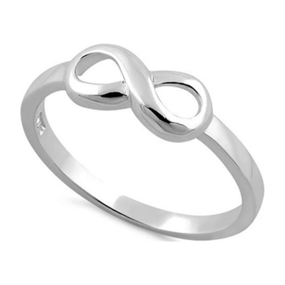 925 Sterling Silver Oxidized Platinum Plated Plain Infinity Women Valentines Day Gifts Ring