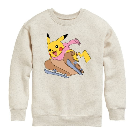 Pokémon - Pikachu Sledding - Youth Crew Fleece Sweatshirt