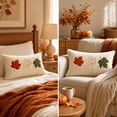 thumbnail image 6 of SLYNSHome Fall Throw Pillow Cover Maple Leaf Embroidery Soft Plush Textured Decorative Cushion Case For Sofa Couch Living Room Autumn Harvest Home Decor&nbsp;, 6 of 7