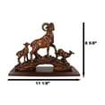 thumbnail image 2 of Rustic Country Bighorn Sheep Ram With Lambs On Rock Faux Mahogany Wood Figurine, 2 of 9