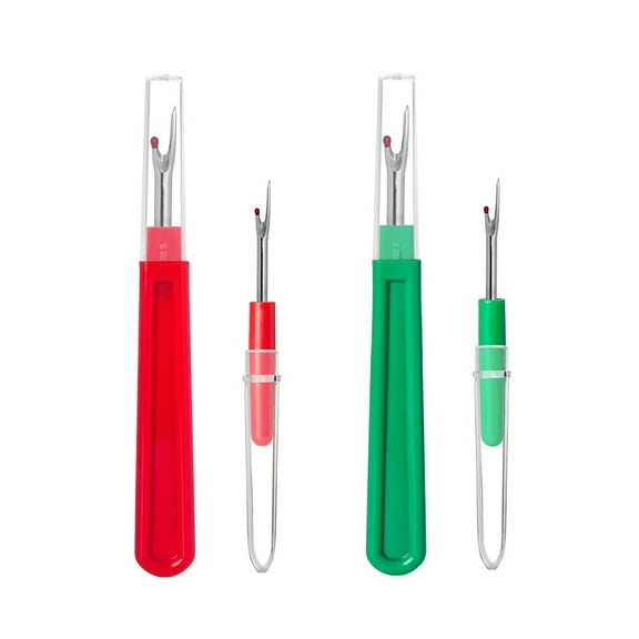Gegong 4Pcs Seam Ripper Stitch Ripper 5inchSew Stitch Remover for Removing Clothing Unwanted Line and Seams(Red Green)