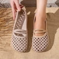 thumbnail image 4 of BRICH Mary Jane Flats for Women Perforated Round Toe Ballet Flats Comfortable Ballerina Shoes Khaki 8.5, 4 of 7