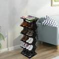 thumbnail image 6 of Honmine Wood Vertical Shoe Rack For Entryway,foldable Shoe Organizer Rack,narrow Shoe Rack For Small Spaces,free Standing Shoe Shelf For Closet Hallway Corner Living Room,installation-free, 6 of 6