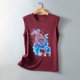 thumbnail image 4 of Camiseta holgada sin mangas con cuello redondo y estampado de flores informales de verano para mujer Pompotops lopia994244, 4 of 5