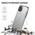 thumbnail image 2 of Dteck Case for iPhone 12 Pro 6.1-inch,Shockproof Rubber Case Card Holder Hybrid Dual Layer PC iPhone 12 6.1" Back Phone Protective Cover,Silver, 2 of 5
