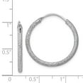 thumbnail image 3 of 925 Sterling Silver Rhodium-plated Laser Cut 2mm Endless Hoop Earrings; for Adults and Teens; for Women and Men, 3 of 3