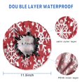 thumbnail image 3 of Shower Caps,Red Christmas Snowflake Pattern Waterproof Shower Cap for Women 4 Pieces,Double Reusable Hair Cover for Shower PEVA Elastic Stretch Hem, 3 of 7