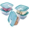 thumbnail image 6 of Plasutil Plastic Food Storage Container Set with Lids Attached.  Steam Release Valve. 24 Pcs. Blue and Clear., 6 of 8