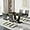 Black Table with 4 Gray Chairs with Golden leg, variant on Sumdeal 63" Modern Faux Marble Dining Room Table Sets for 4,Big Kitchen Dining Table Sets  for 4,Rectangle Dining Table and 4 Pu Leather Upholstered Chairs Ideal (White, Set of 4)