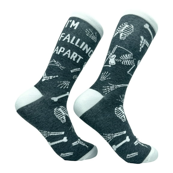 Men's Im Falling Apart Socks Funny Spooky Halloween Skeleton Bones Joke Footwear - One size Fits all
