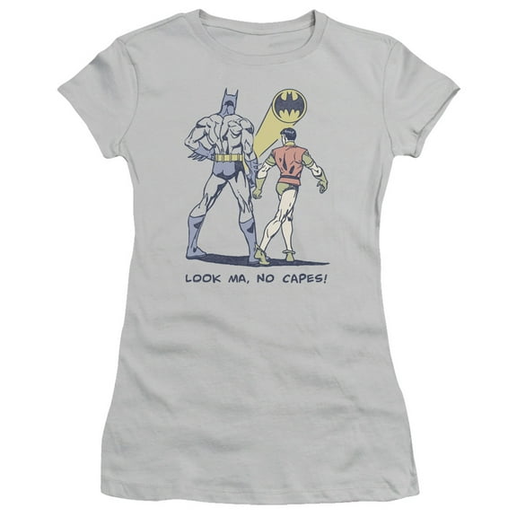 DC Comics No Capes S/S Junior Women's T-Shirt Sheer Silver