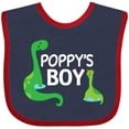 thumbnail image 3 of Inktastic Poppy's Boy Grandson Boys Baby Bib, 3 of 4
