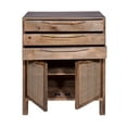 thumbnail image 6 of Ryan 40 Inch Cottage Mango Wood Dresser Storage Cabinet, 3 Drawers, Cane Rattan Panels Doors, Natural Brown, 6 of 7