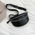 thumbnail image 4 of Alligator Pattern Chest Bag Fashion Thick Chain Waist Bag Casual Simple for Work, 4 of 10