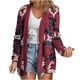thumbnail image 1 of Moda mujer manga larga cárdigan estampado otoño Casual abrigo blusa Top Pompotops  qwe21206, 1 of 6