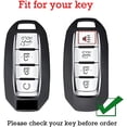 thumbnail image 5 of Key Fob Cover Compatible with Infiniti Q50 Q60 QX50 QX55 QX60 EX25 EX35 FX35 FX45 FX50 EX37 2018-2025 ABS 3 Button Keychain Case Holder Protector,Carbon Black, 5 of 7