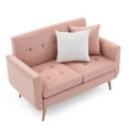 thumbnail image 4 of Loveseat Sofa,Mid Century Modern Decor Love Seat Couches,Small Sofa Button Plush Soft Cushion Loveseat Furniture,Pink, 4 of 7