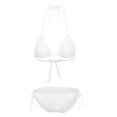 thumbnail image 4 of Bawdy Women's Tribal Mesh Triangle Bikini Set, Designed in USA, White, XS, 4 of 4