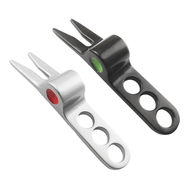 jinwen Golf Divot Réparation Outil Marque Métallique de Réparation Fourche pour les Cadeaux Golfeur en Plein Air et Noir 2pc