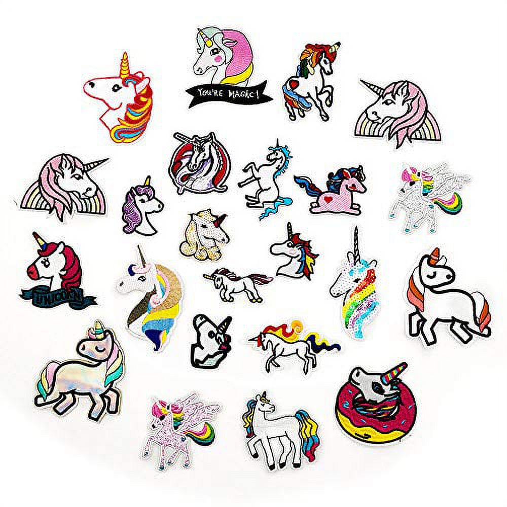Cute Iron on Patches,Unicorn Embroidered Patch for Kids,Girls,Boys and  Women,Sew on Applique Patches for DIY,Craft,Clothing and Jeans 23 Pcs
