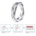 thumbnail image 5 of Triple Band Rings Interlocked Rolling Rings for Women Girls Stainless Steel Silver Russian Wedding Band Size 6 to 9, 5 of 5