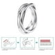 thumbnail image 5 of Anillos de triple banda entrelazados para mujeres y niñas, anillos de boda rusos de plata y acero inoxidable, talla 6 a 9, 5 of 5