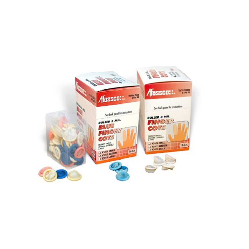 Afassco 5015 Medium Blue Finger Cots 144 / BX