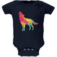 thumbnail image 1 of Splatter Wolf Navy Soft Baby One Piece, 1 of 1
