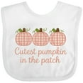 thumbnail image 3 of Inktastic Cutest Pumpkin in the Patch Gingham Fall Girls Baby Bib, 3 of 4