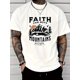 thumbnail image 1 of pieza, 100 % algodón, camiseta con monograma "Faith Can Move Mountains", camiseta informal de temporada y tendencia para hombre, camiseta de manga corta de algodón con cuello redondo, camiseta de bout, 1 of 6