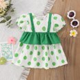 thumbnail image 2 of PEASKJP Robe à Manches Courtes for Girl Printemps Été Col Rond Manches Courtes Ourlet Superposé Robes Maxi Fluides, Vert 5, 2 of 5