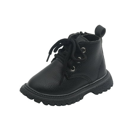 

Gomelly Child Casual Shoes Comfort Mid Top Ankle Boots Outdoor Hiking Slip Resistant Lace Up Work Boot Black 10C