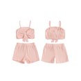 thumbnail image 2 of Gupgi 2Pcs Toddler Girl Summer Ribbed Clothes Baby Solid Bowknot Sleeveless Tank Tops Elastic Waist Shorts, 2 of 9