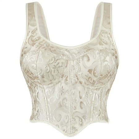 UPPADA Boned Corset on Sale Womens Corset Tops Plus Size Underbust Corset with Straps Vintage Corset Top Y2k Bustier Corset Womens Underwear Court Push up Shapewear